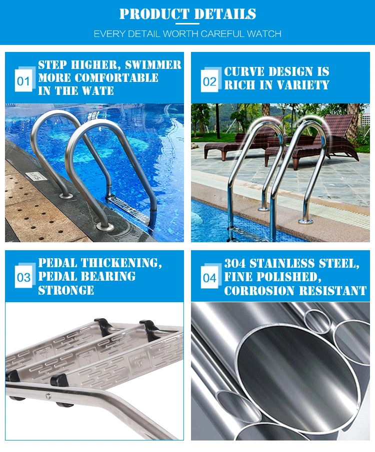 High Quality Swimming Pool Equipment Stainless Steel Ladder