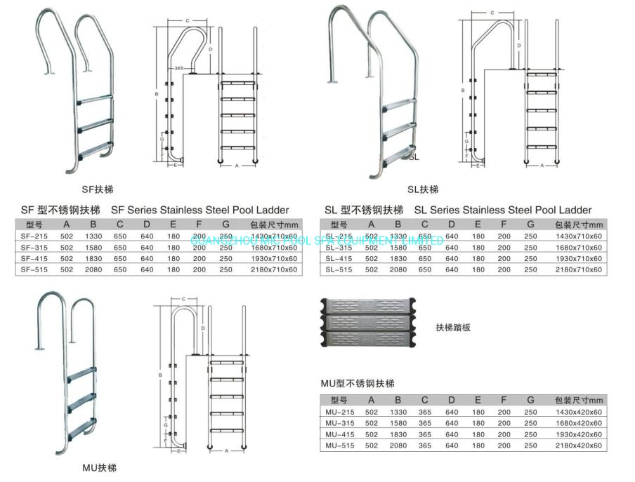 Above Ground Swimming Pool Equipment Stainless Steel Handrail Accessories