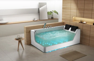 SPA Tub Acrylic Water Massage Bubble Bath Whirlpool Massage Bathtub with LED Light M1826