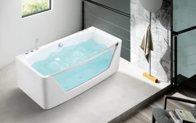 SPA Tub Acrylic Water Massage Bubble Bath Whirlpool Massage Bathtub with LED Light M1822