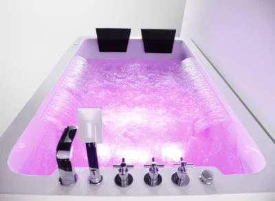 SPA Tub Acrylic Water Massage Bubble Bath Whirlpool Massage Bathtub for 2 People with LED Light M1813